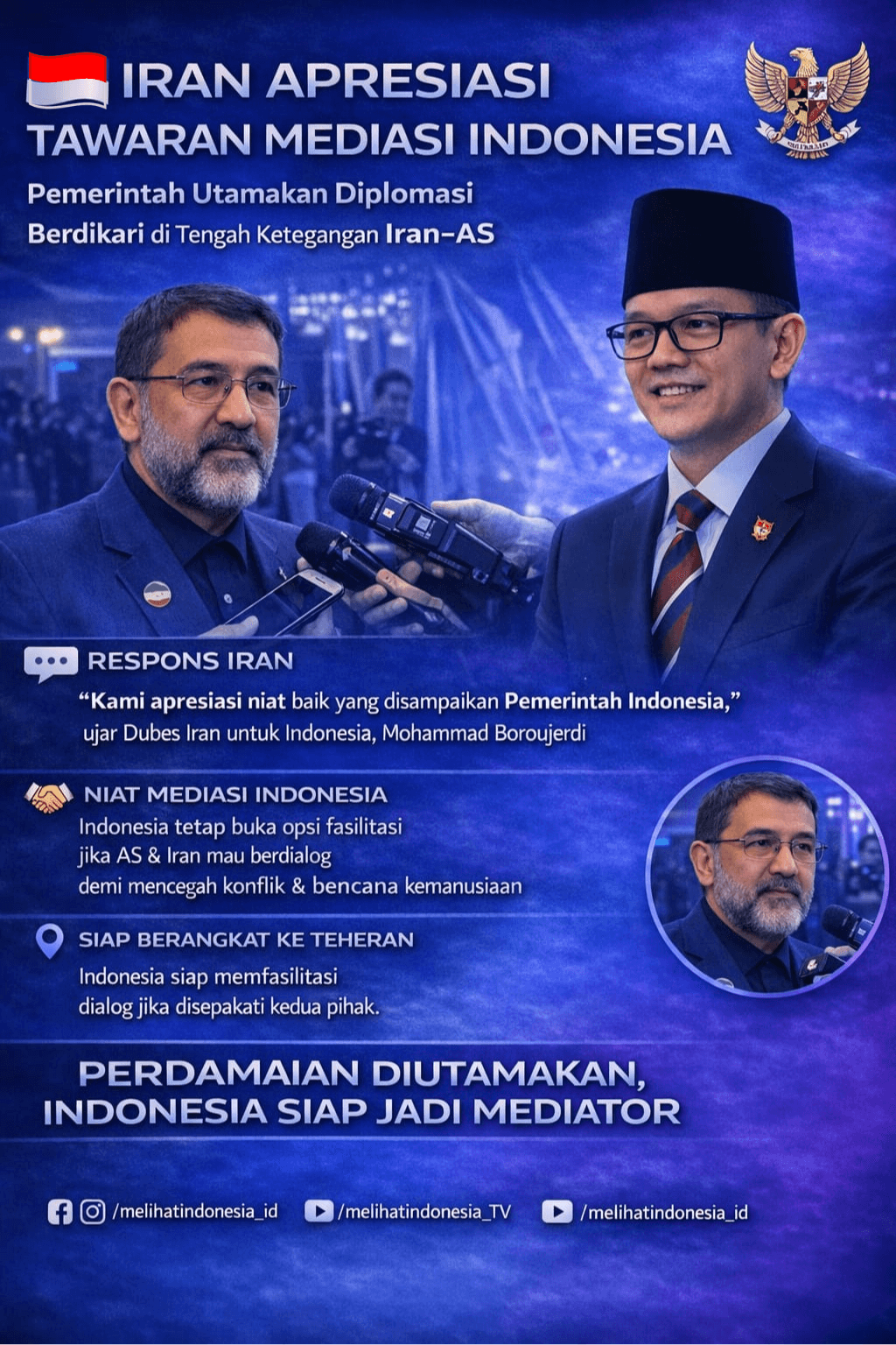 Iran Apresiasi Niat Mediasi RI, Pemerintah Tegaskan Diplomasi Indonesia Berdikari