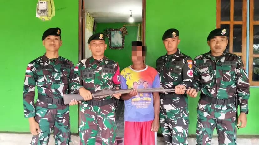 Pendekatan Humanis TNI Berbuah Hasil, Warga Malaka Serahkan Senjata Springfield Secara Sukarela