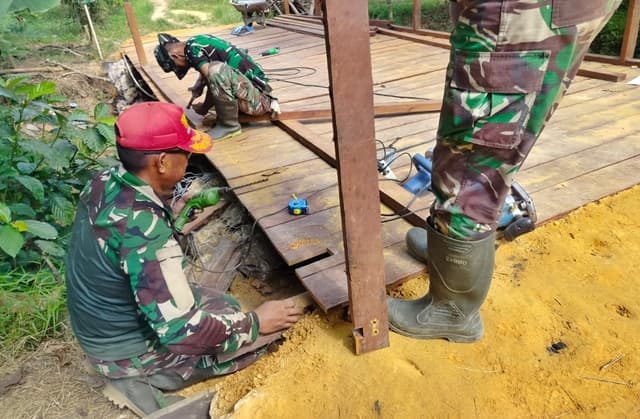 TMMD ke-128 Bontang Percepat Pembangunan Jembatan, Dukung Akses dan Ekonomi Warga