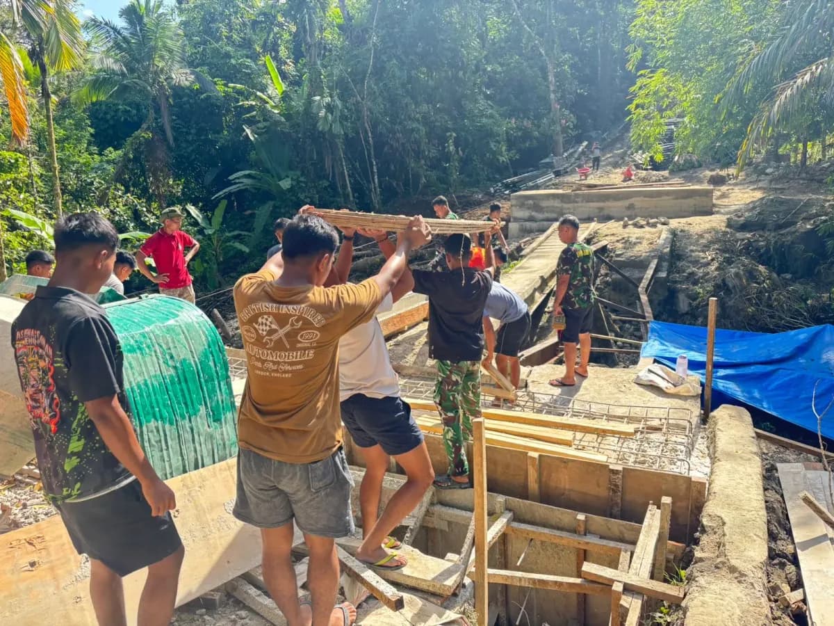 Pembangunan Jembatan Modular Bantuan Presiden di Nias Utara Capai 43 Persen
