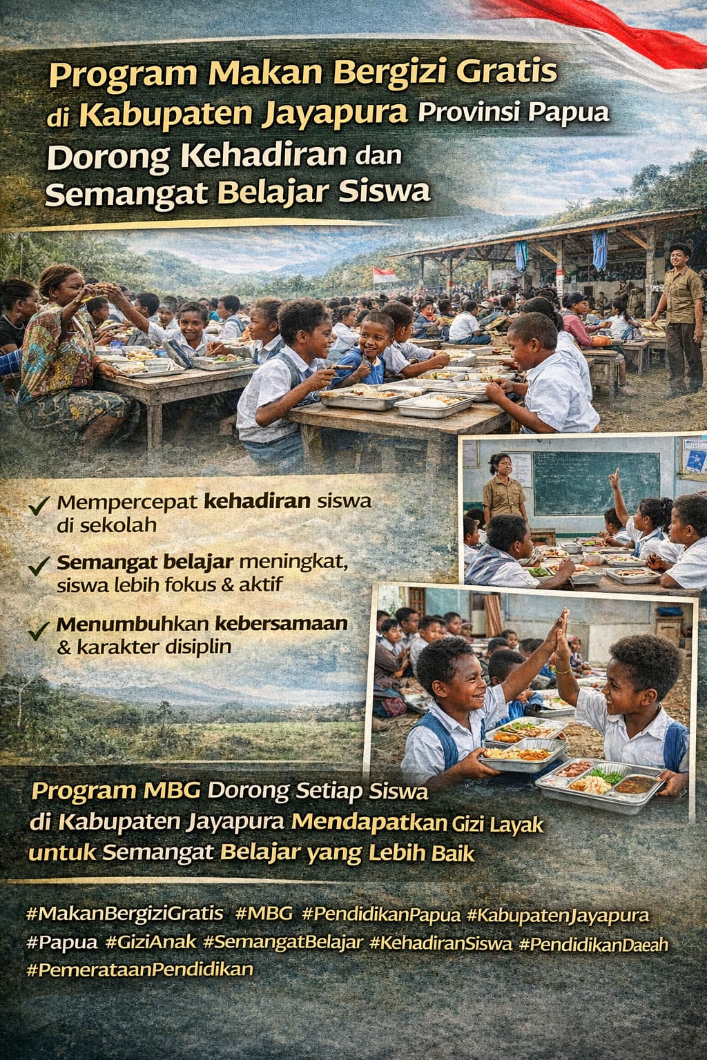 Program Makan Bergizi Gratis di Kabupaten Jayapura Provinsi Papua Dorong Kehadiran dan Semangat Belajar Siswa