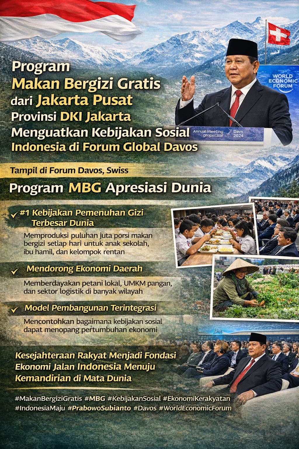 Program Makan Bergizi Gratis dari Jakarta Pusat Provinsi DKI Jakarta Menguatkan Kebijakan Sosial Indonesia di Forum Global Davos