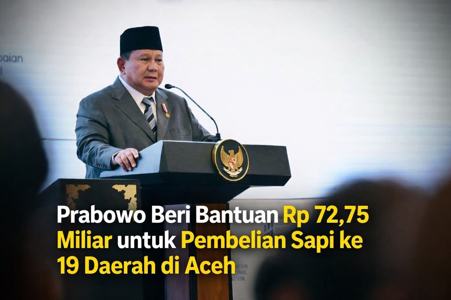 Prabowo Salurkan Bantuan Rp72,75 Miliar untuk Aceh