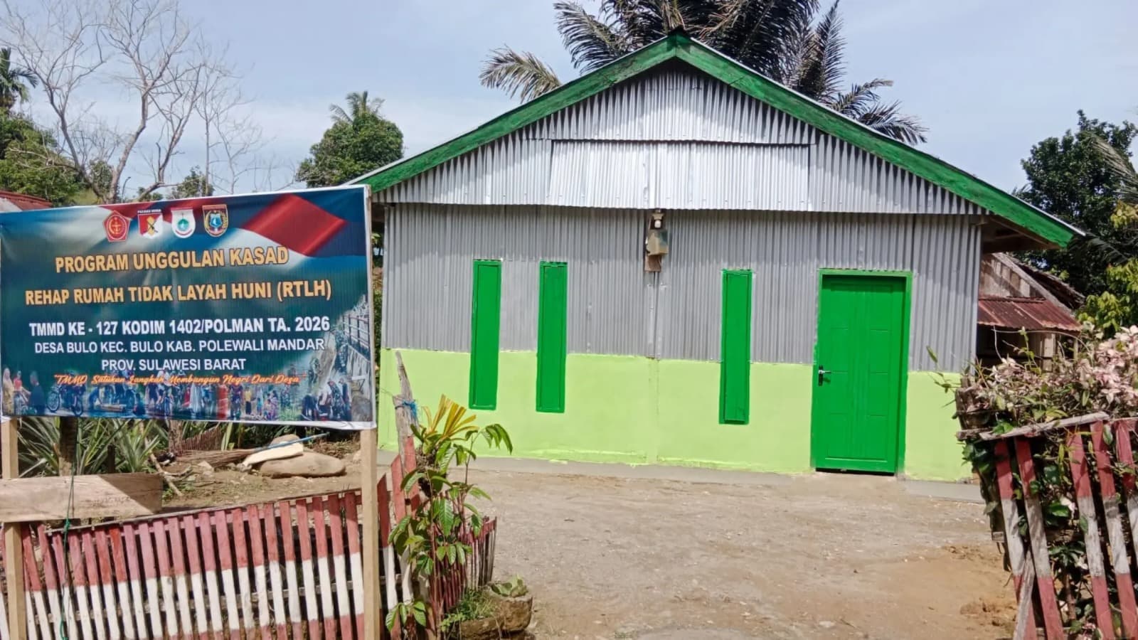 Program RTLH TMMD ke-127 Kodim 1402/Polman Rampungkan Renovasi Rumah Warga Desa Bulo