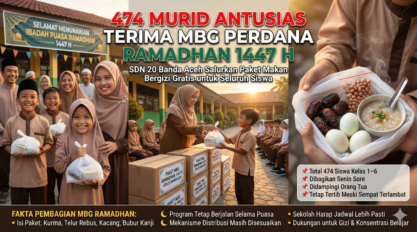 Antusiasme 474 Murid SDN 20 Banda Aceh Menyambut Makan Bergizi Gratis Perdana Ramadhan dan Pentingnya Kepastian Pelaksanaan Program