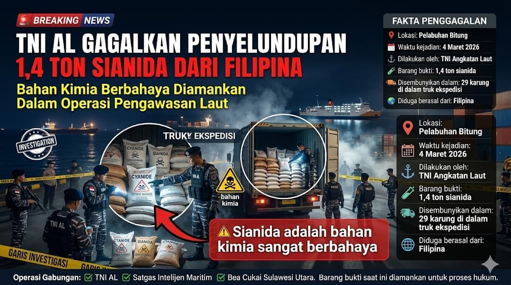 Keberhasilan TNI AL Menggagalkan Penyelundupan Sianida Menjadi Benteng Penting Melindungi Keamanan dan Keselamatan Bangsa
