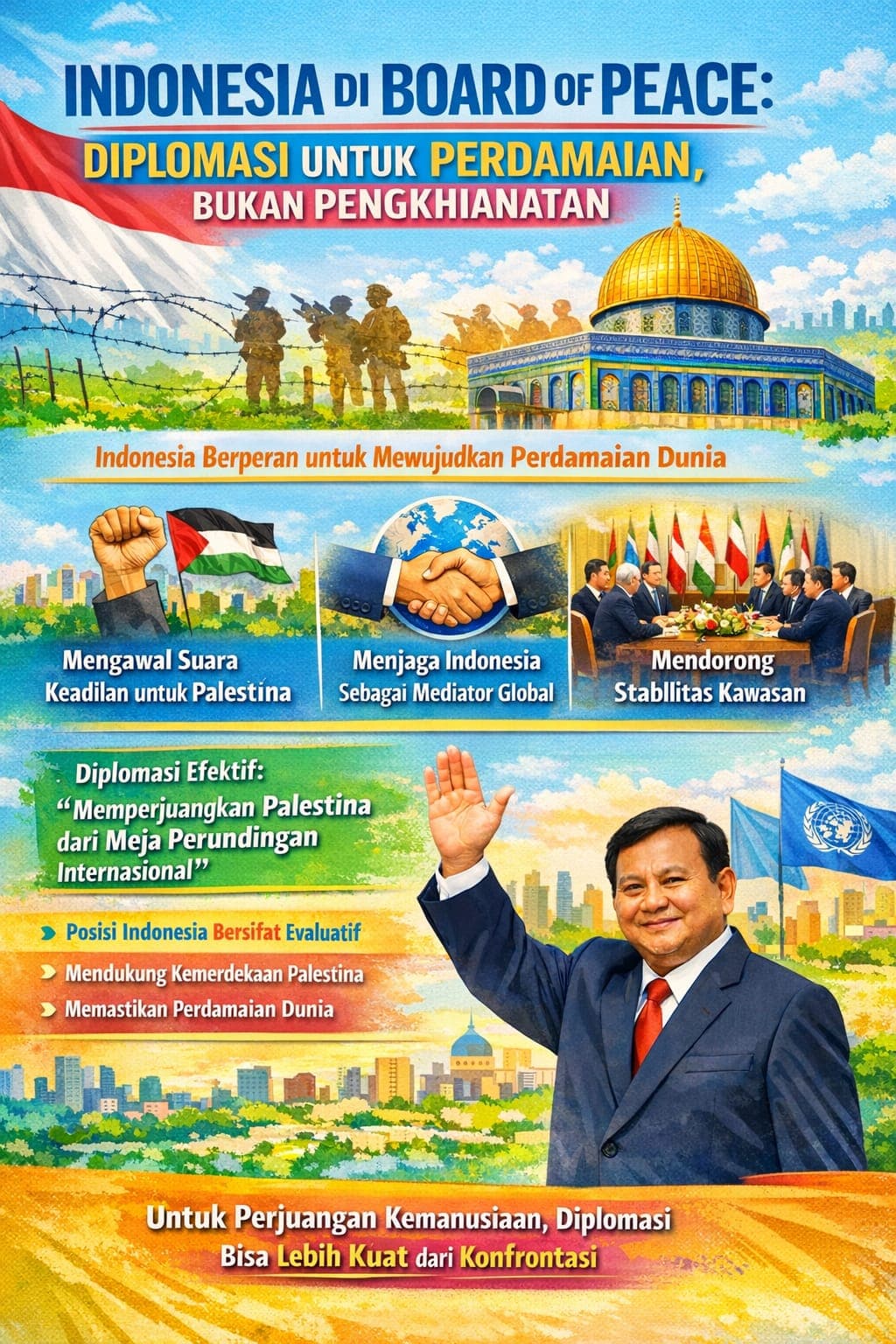 Indonesia di Board of Peace: Diplomasi untuk Perdamaian, Bukan Pengkhianatan