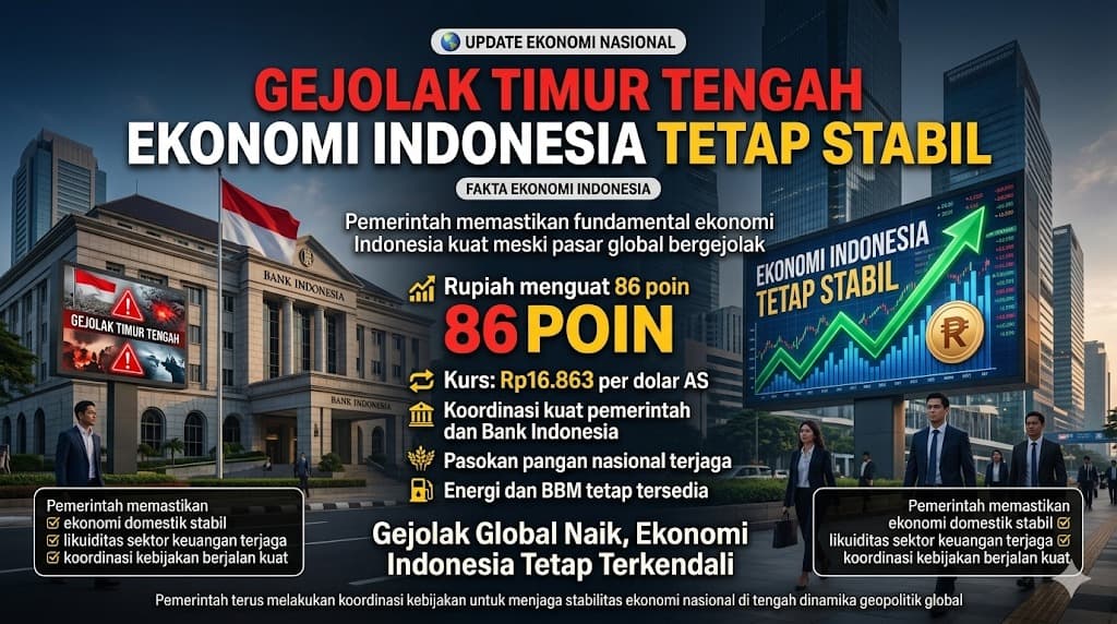 Ekonomi Indonesia Tetap Stabil di Tengah Gejolak Timur Tengah, Pemerintah Pastikan Fundamental Kuat