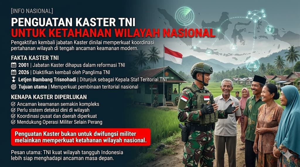 Penguatan jabatan Kaster TNI sebagai langkah strategis memperkuat ketahanan wilayah di tengah ancaman keamanan modern
