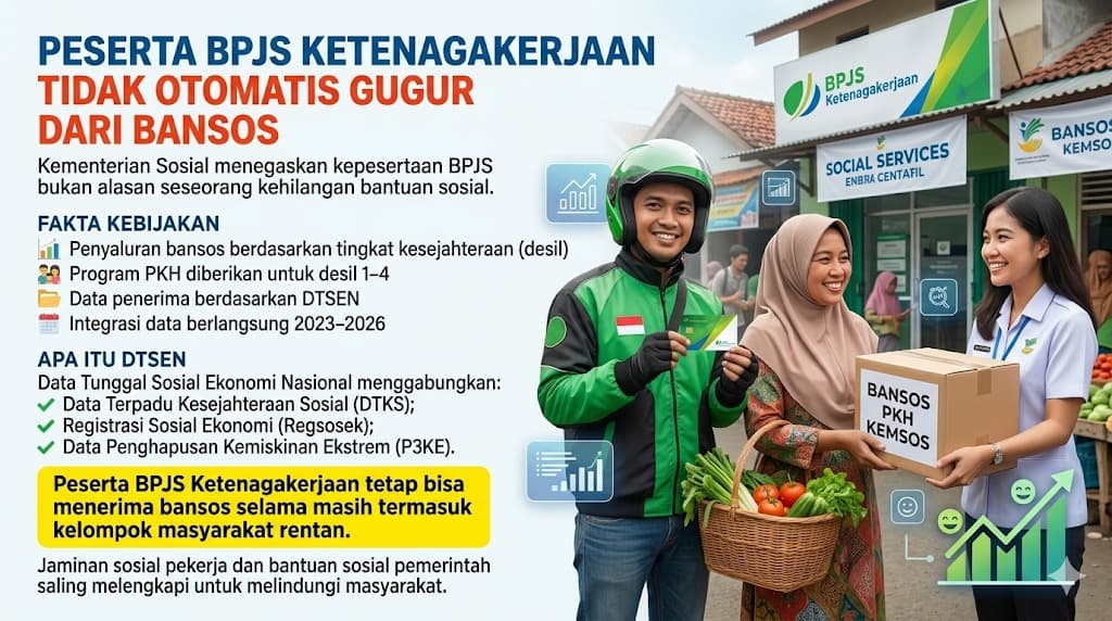 Kepesertaan BPJS Ketenagakerjaan tidak menghapus hak masyarakat menerima bantuan sosial