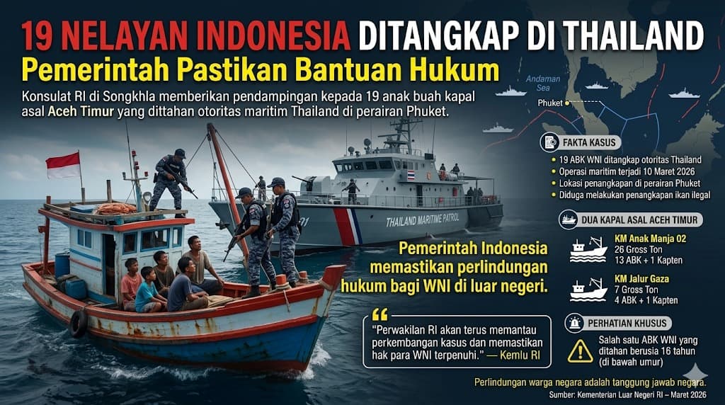 Pemerintah RI Berikan Perlindungan Hukum bagi 19 Nelayan Indonesia yang Ditangkap Otoritas Thailand di Perairan Phuket