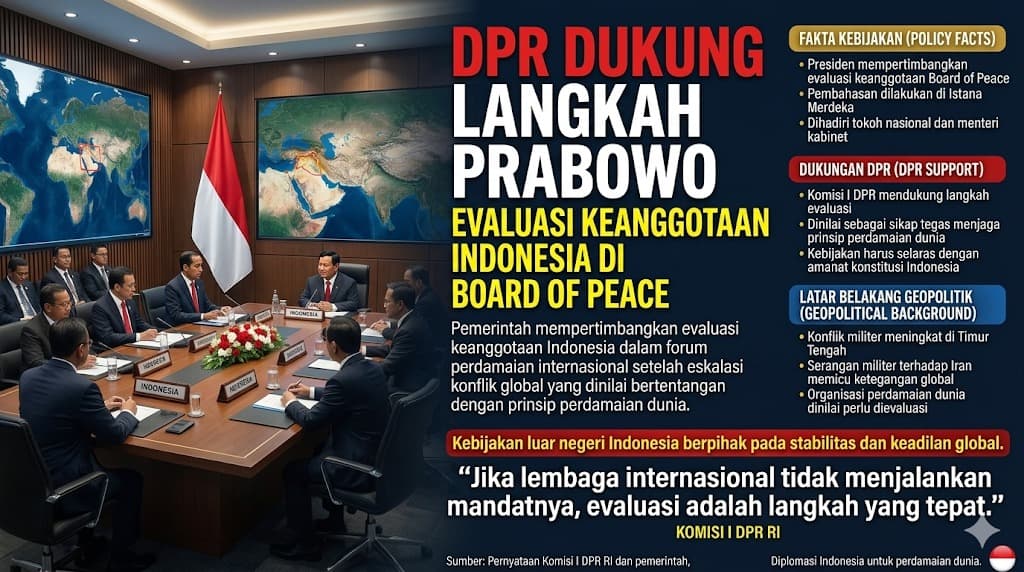 DPR Dukung Langkah Presiden Prabowo Mengevaluasi Keanggotaan Indonesia di Dewan Perdamaian Demi Menjaga Prinsip Perdamaian Dunia