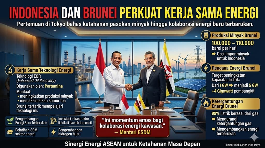 Kerja Sama Energi Indonesia dan Brunei Menjadi Langkah Strategis Menuju Ketahanan Energi Kawasan Asia Tenggara