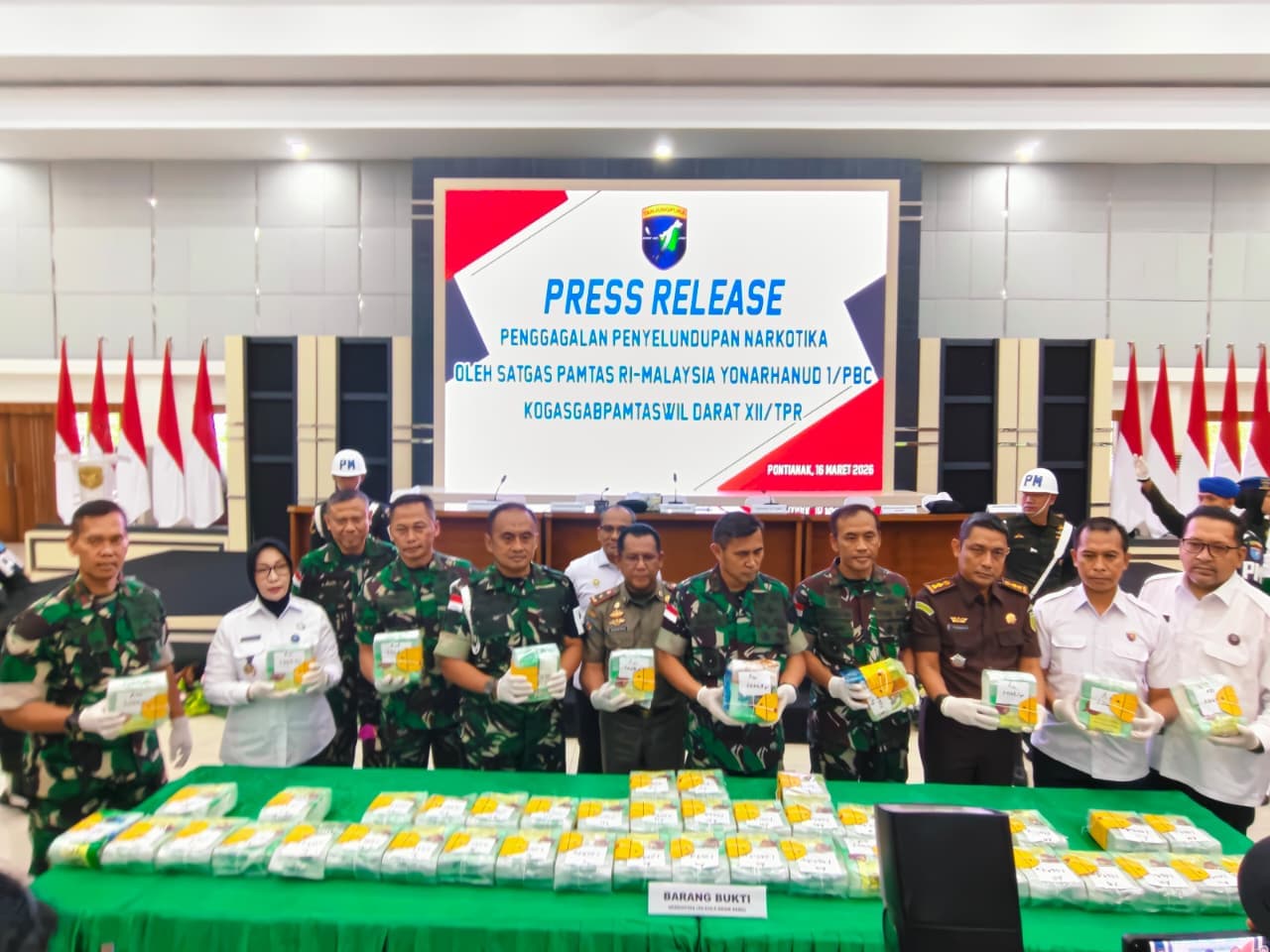 Satgas Pamtas TNI Gagalkan Penyelundupan 55 Kg Sabu di Perbatasan RI–Malaysia