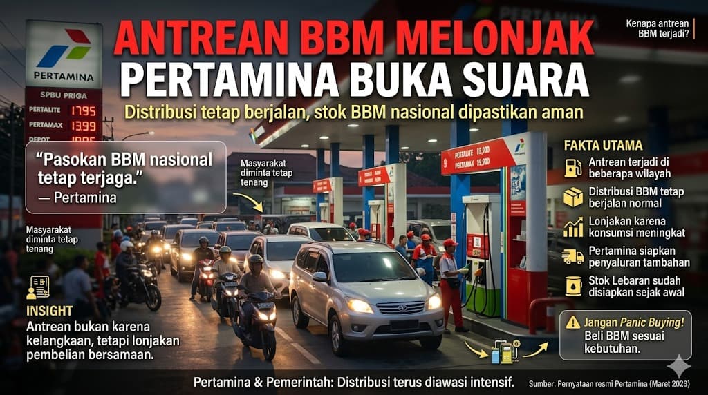 Antrean BBM di Sejumlah Wilayah Pertamina Pastikan Stok Aman dan Distribusi Tetap Terkendali