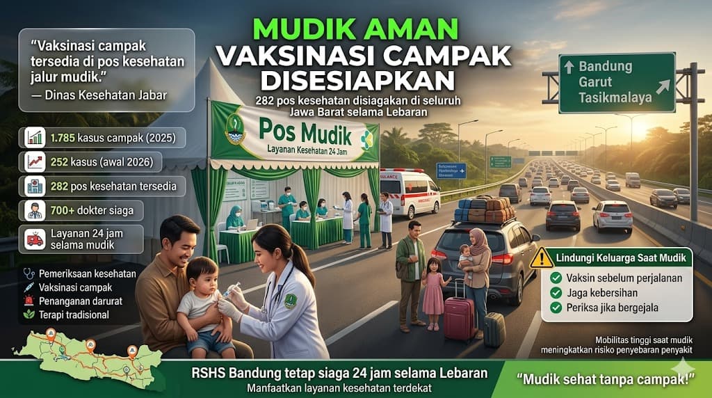 Lonjakan Kasus Campak Saat Mudik Lebaran Dinkes Jawa Barat Siapkan Ratusan Pos Vaksinasi untuk Lindungi Pemudik