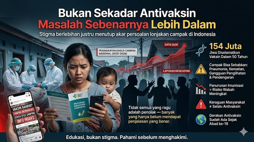 Stigma Antivaksin yang Berlebihan Justru Mengaburkan Akar Masalah Lonjakan Campak di Indonesia