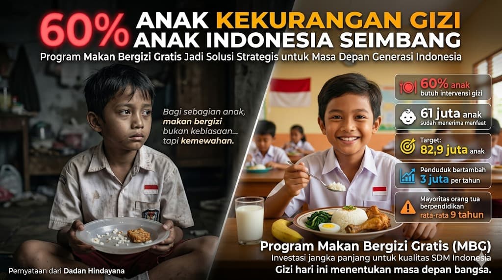 Enam Puluh Persen Anak Indonesia Kekurangan Akses Gizi Seimbang dan Program Makan Bergizi Gratis Jadi Harapan Masa Depan Bangsa