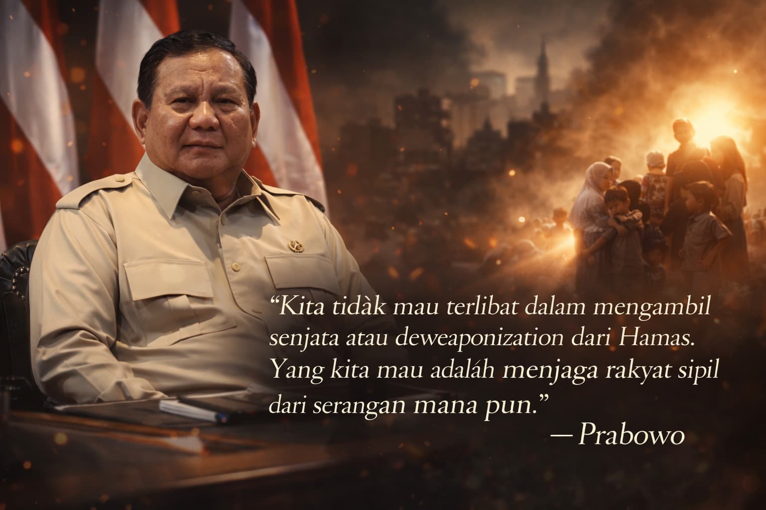 Prabowo Tegaskan TNI ke Gaza Bukan untuk Lucuti Senjata Hamas