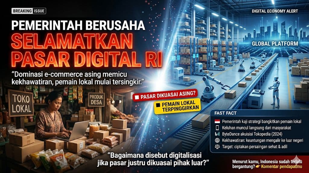 Pemerintah Berusaha Mengembalikan Kedaulatan Ekonomi Digital di Tengah Dominasi E-Commerce Asing