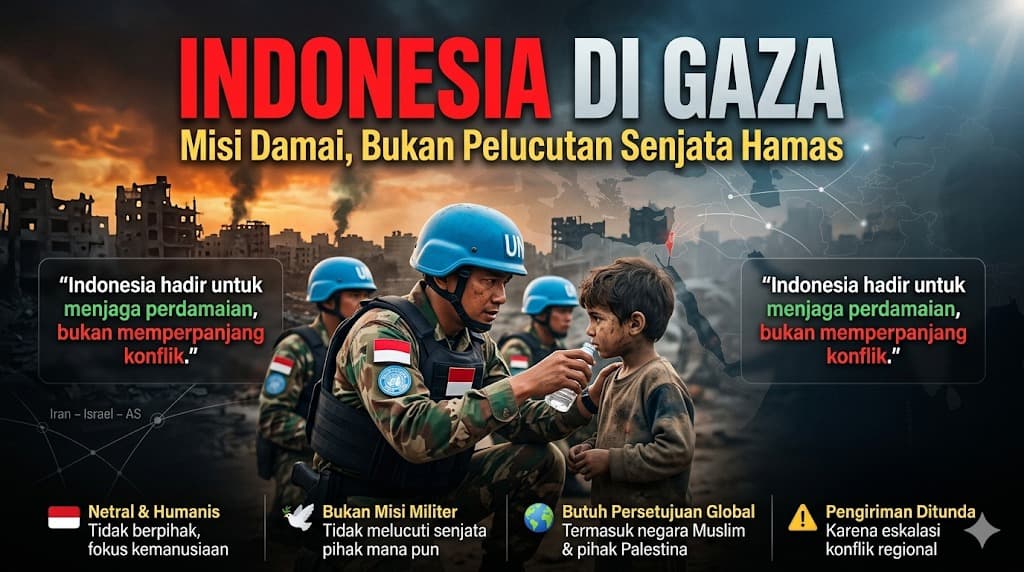 Indonesia Tegas di Gaza: Misi Damai, Bukan Pelucutan Senjata Hamas