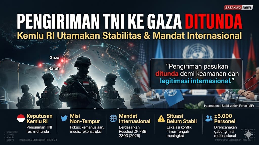 Kemlu RI Tegaskan Penundaan Pengiriman TNI ke Gaza, Utamakan Stabilitas dan Mandat Internasional