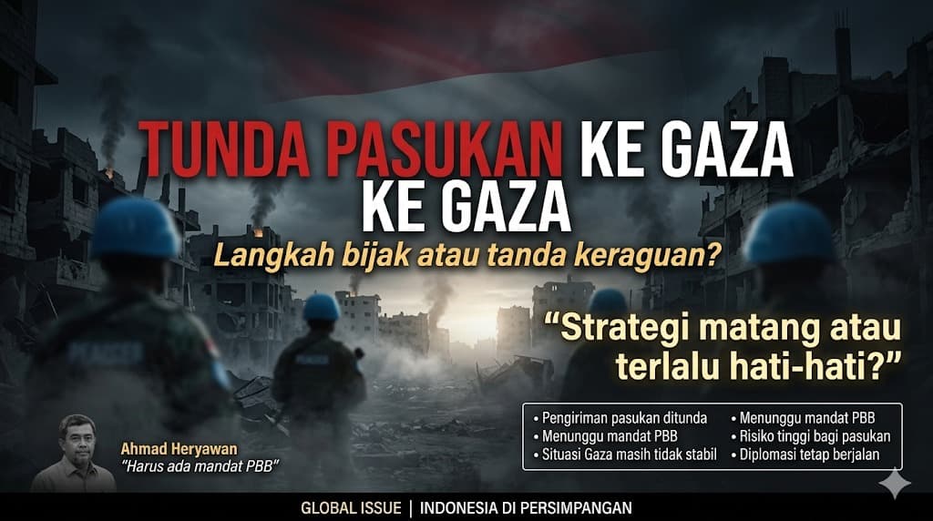Tunda Pasukan ke Gaza, Langkah Bijak atau Sinyal Ketidakberanian? Aher Bicara, Publik Bertanya