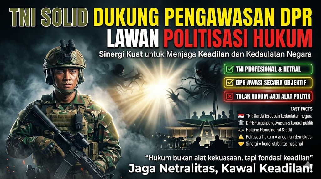 TNI Solid, Dukung Pengawasan Profesional DPR, Lawan Politisasi Hukum