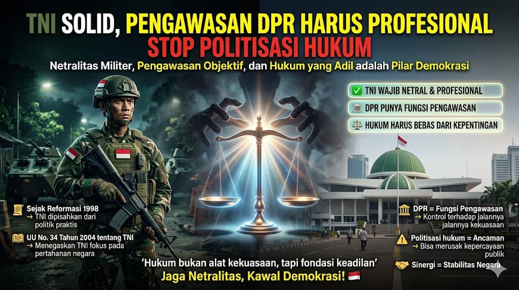 Menjaga Netralitas TNI dan Profesionalisme Pengawasan DPR demi Tegaknya Keadilan Negara