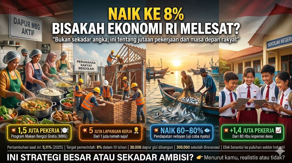 Ambisi Besar Mendorong Ekonomi Indonesia Menuju Delapan Persen di Tengah Harapan dan Tantangan Rakyat