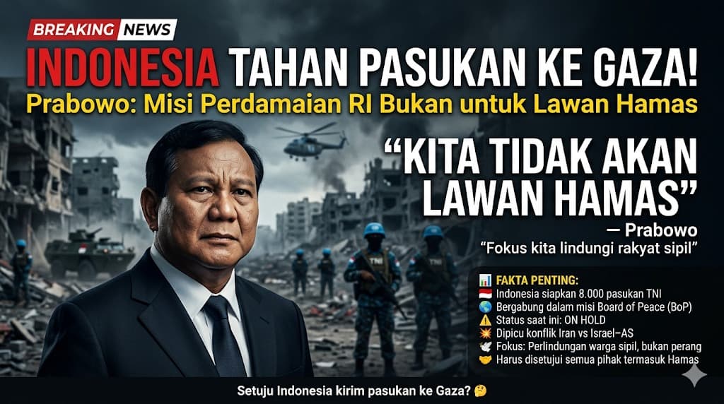 Prabowo Tegaskan Misi Pasukan Perdamaian RI ke Gaza Bukan untuk Melucuti Hamas