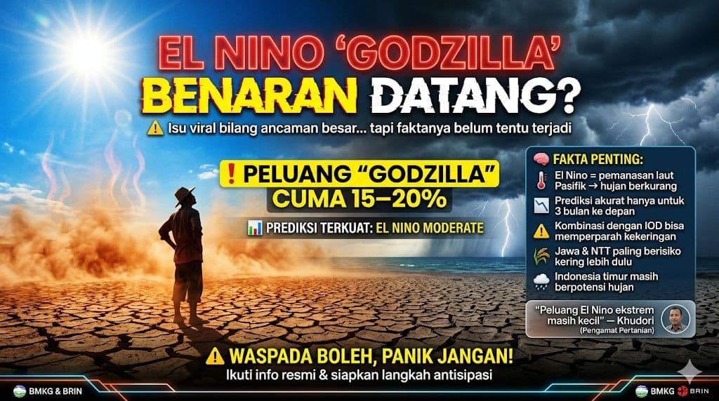Peluang El Nino “Godzilla” Hanya 15–20%, Pengamat Minta Publik Tidak Panik