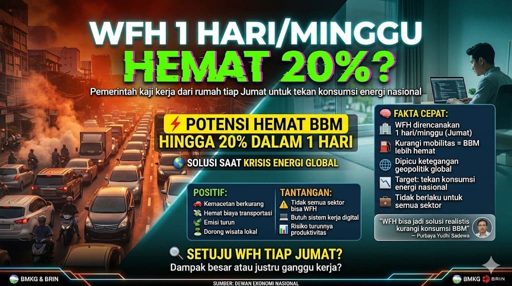Pemerintah Kaji WFH Sepekan Sekali untuk Tekan Konsumsi BBM, Uji Coba Direncanakan Usai Lebaran
