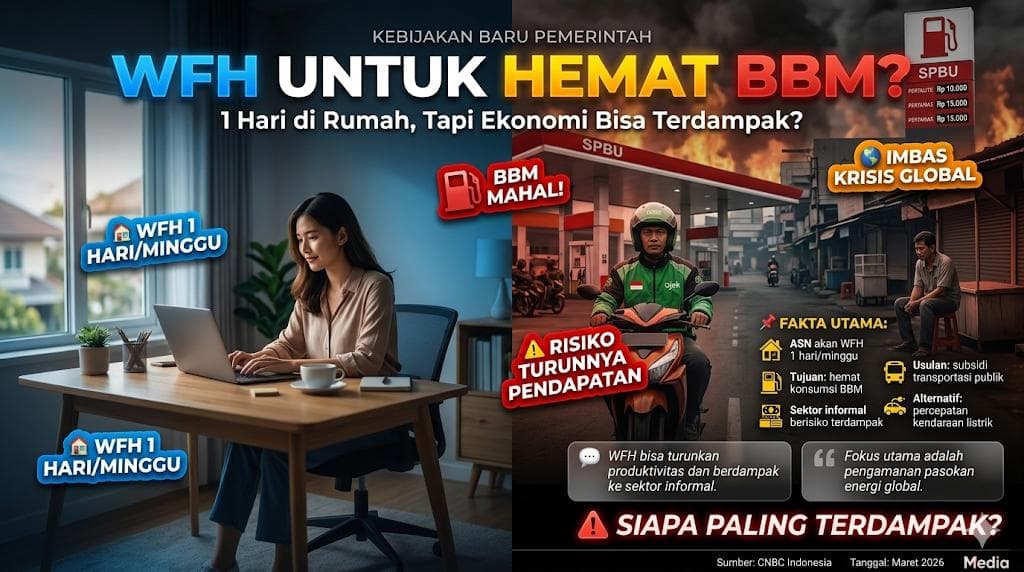 Pemerintah Kaji WFH Sehari Sepekan untuk Tekan Konsumsi BBM di Tengah Krisis Global