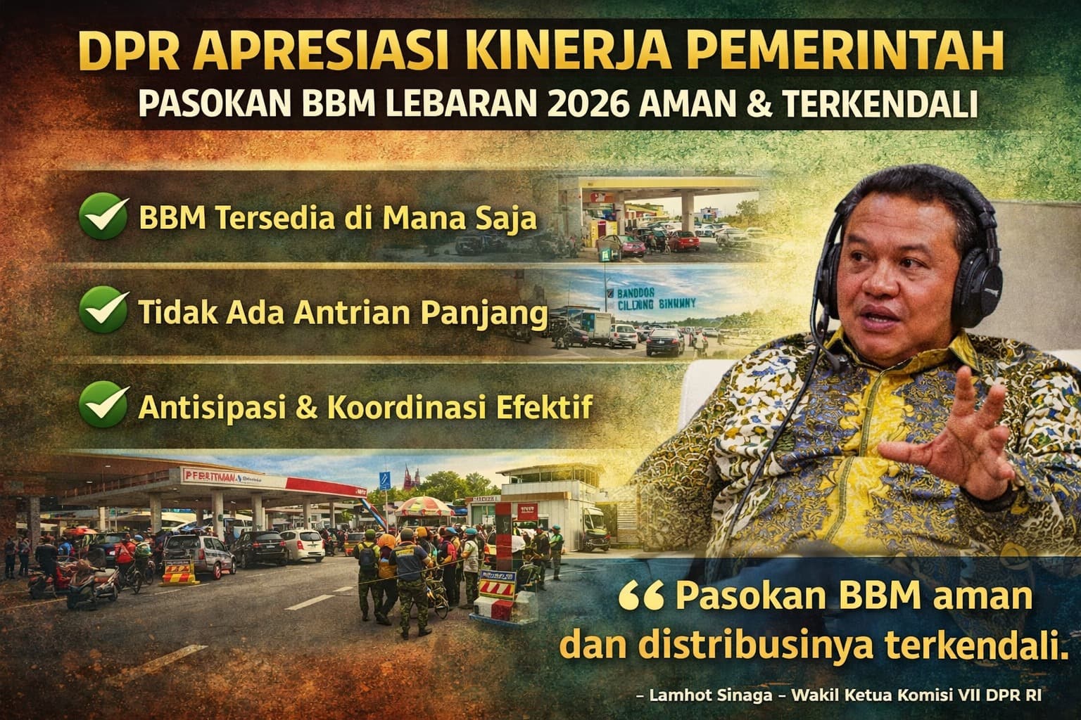 DPR Apresiasi Kinerja Pemerintah, Pasokan BBM Lebaran 2026 Aman dan Terkendali