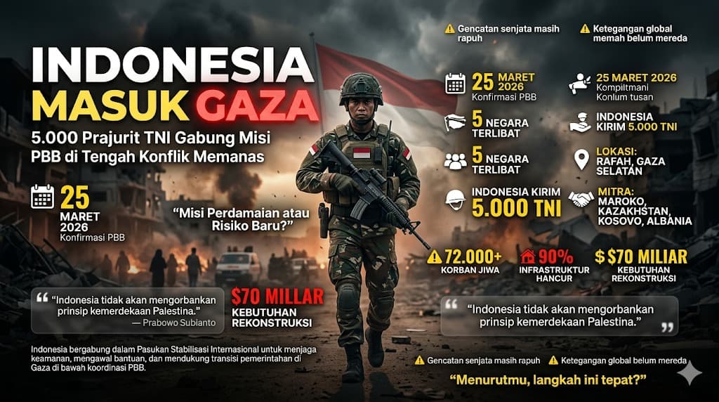 Indonesia Bergabung dalam Pasukan PBB di Gaza, Uji Peran Diplomasi dan Stabilitas Kawasan
