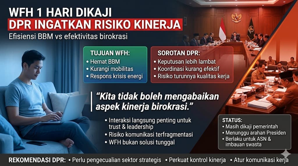 DPR Ingatkan Risiko WFH terhadap Kinerja Birokrasi di Tengah Upaya Hemat BBM