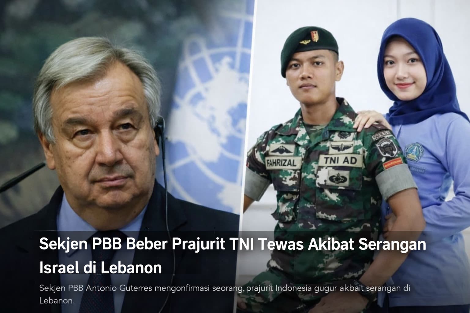 Prajurit Indonesia Gugur di Lebanon, Sekjen PBB Kutuk Keras Serangan ke Pos UNIFIL