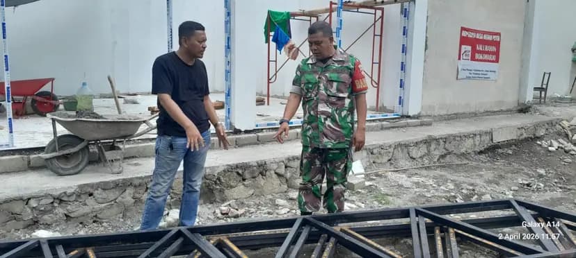 Babinsa Bokoharjo Kawal Pembangunan Koperasi Desa Merah Putih, Pastikan Sesuai Target