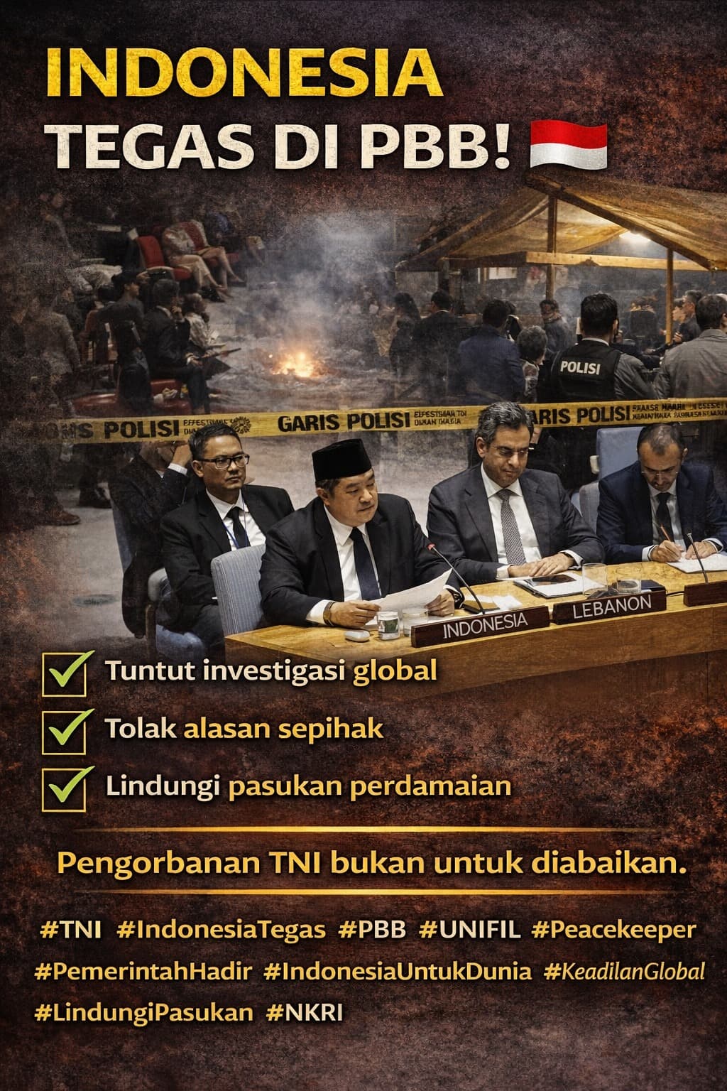 Indonesia Tegas di PBB, TNI Gugur Jadi Momentum Dunia Lindungi Pasukan Perdamaian