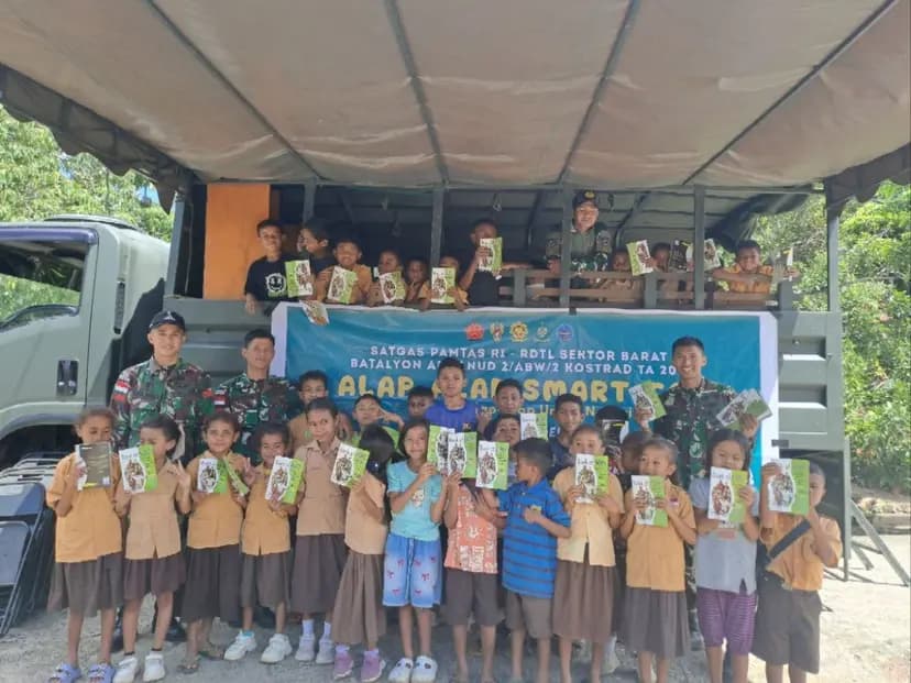 Satgas Pamtas Hadirkan “Alap Alap Smart Car” di Perbatasan RI-RDTL, Dorong Literasi Anak di TTU