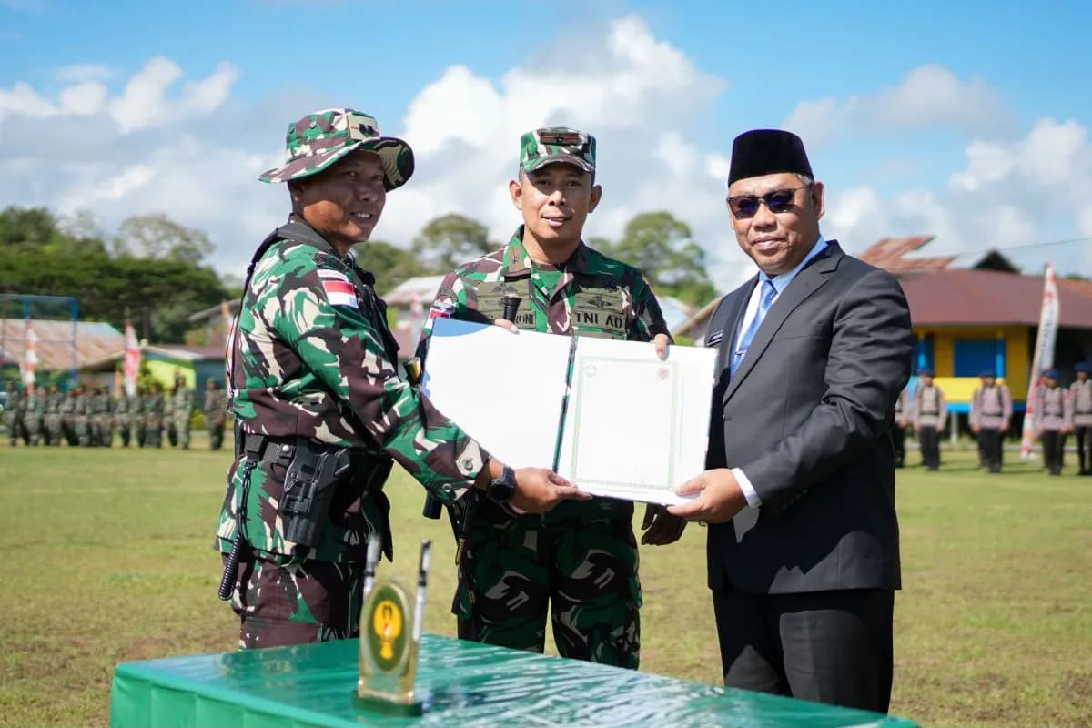 TMMD Ke-128 Kodim Malinau Rampungkan Jalan, Jembatan hingga Rumah Singgah di Wilayah Perbatasan