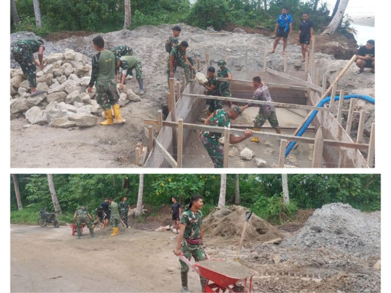 Satgas Karya Bakti TNI AD Percepat Pembangunan Jembatan di Mentawai