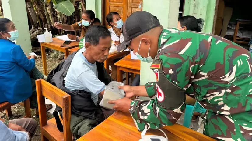 Yonarmed 12 Kostrad dan Dinkes Belu Gelar Layanan Kesehatan, Perkuat Pencegahan TBC di Wilayah Perbatasan