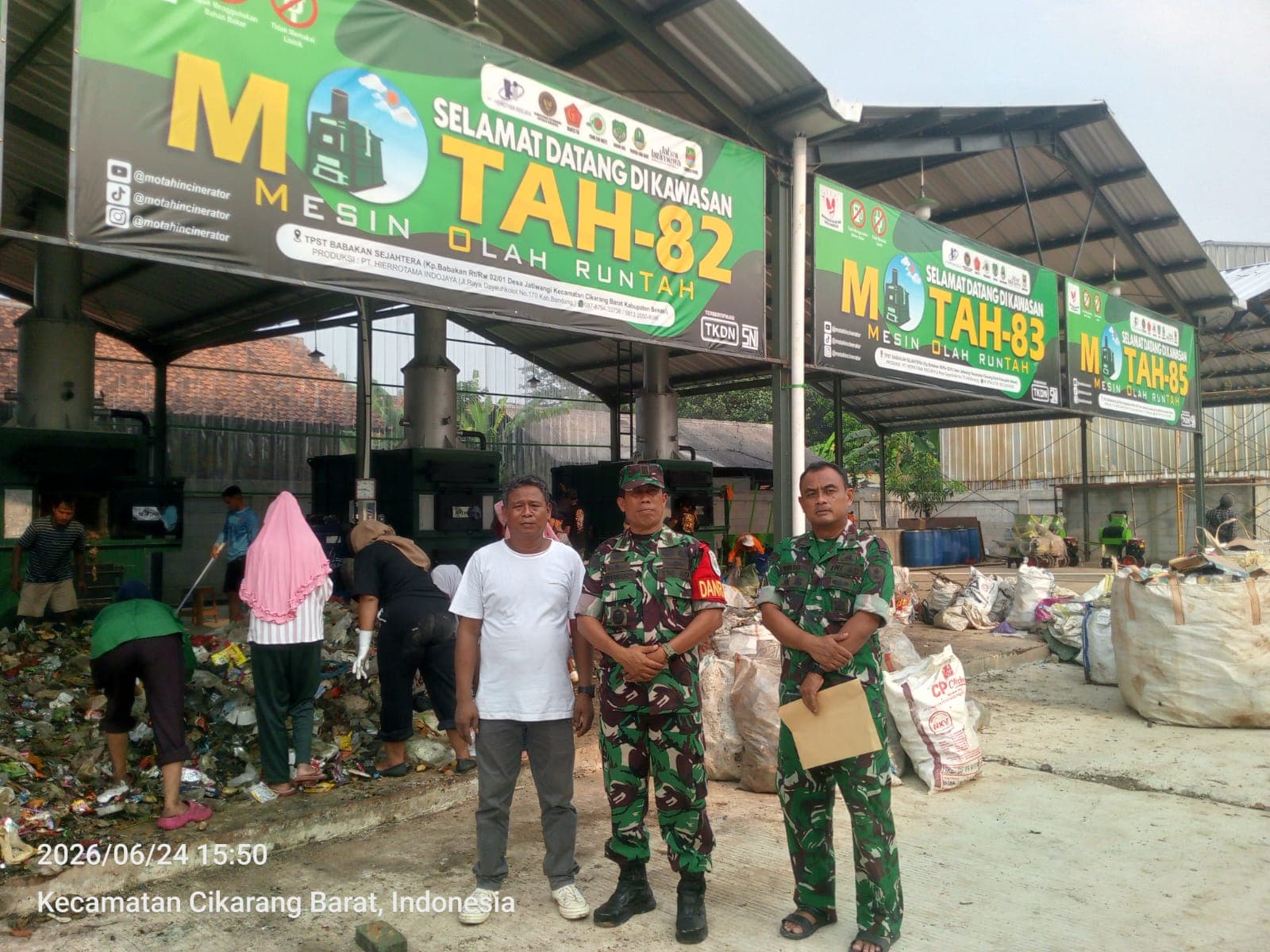 Kemhan dan Mabes TNI Salurkan Mesin Incinerator, Perkuat Pengelolaan Sampah di Cikarang Barat