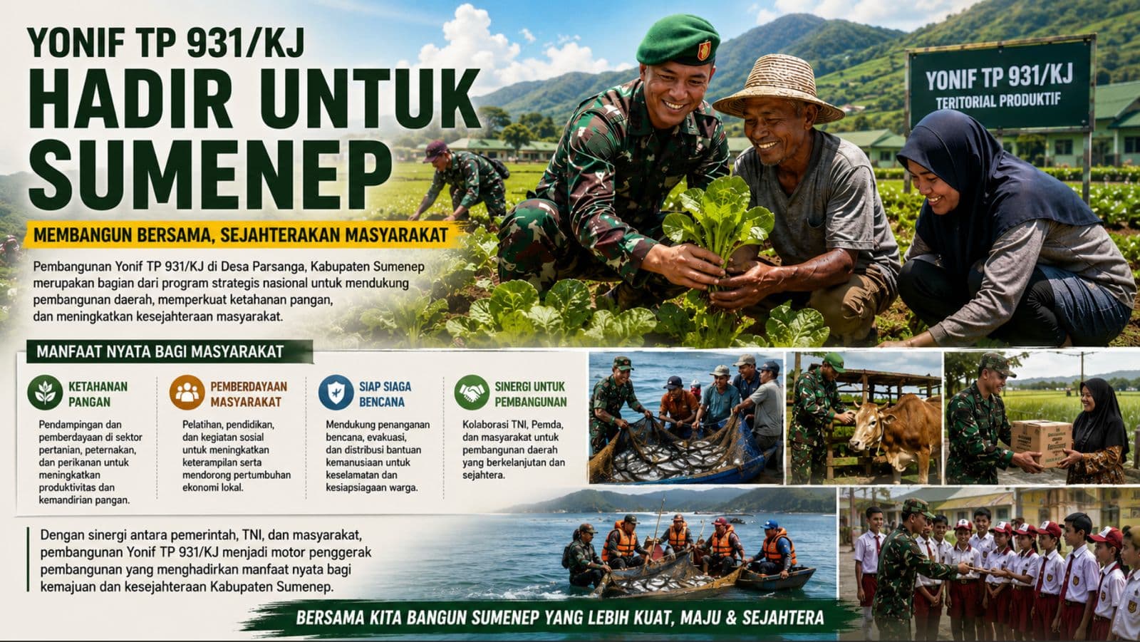 Pembangunan Yonif TP 931/KJ Hadirkan Manfaat Nyata bagi Masyarakat Sumenep