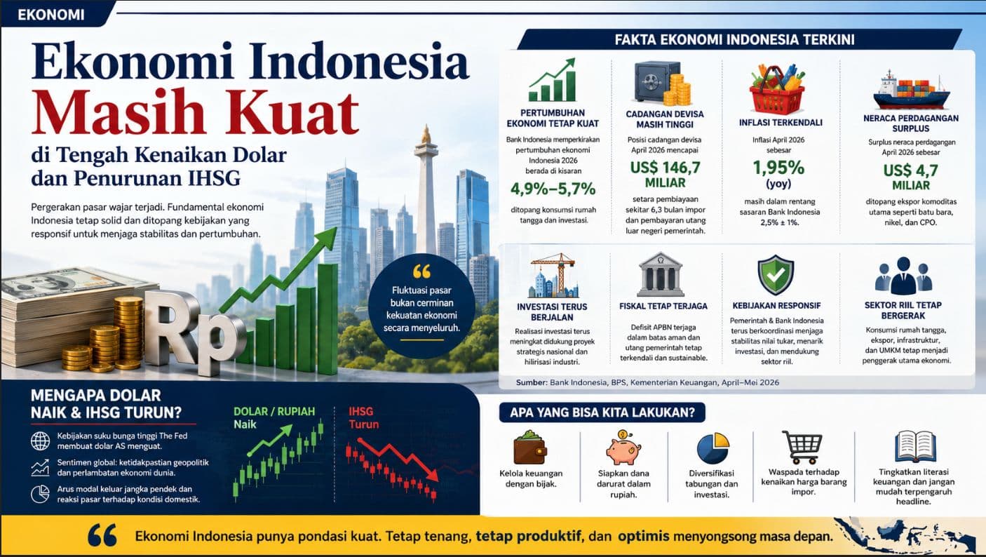Indonesia: Ekonomi Masih Kuat di Tengah Kenaikan Dolar dan Penurunan IHSG
