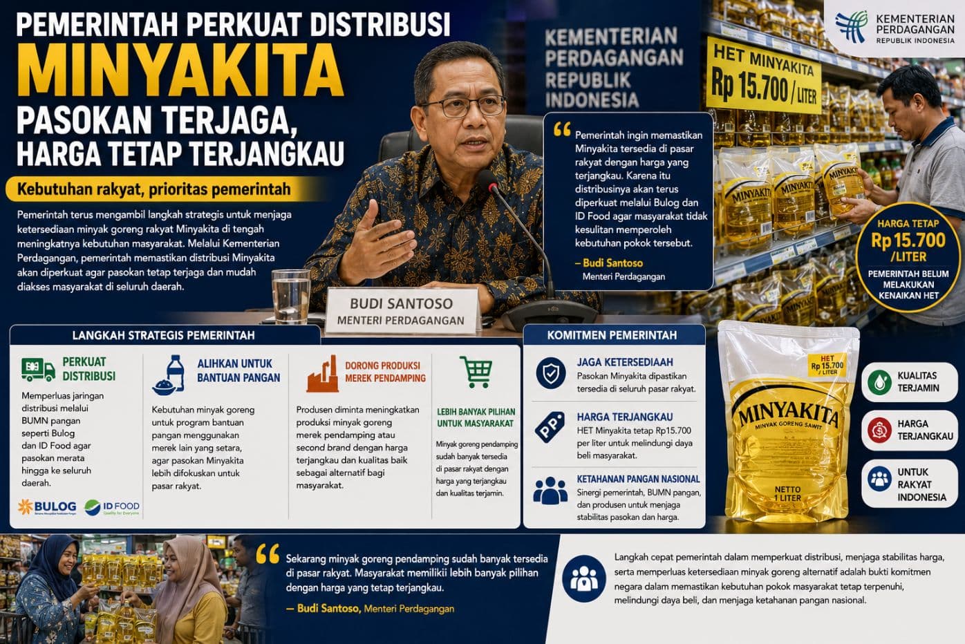 Pemerintah Perkuat Distribusi Minyakita, Pastikan Pasokan Terjaga dan Harga Tetap Stabil