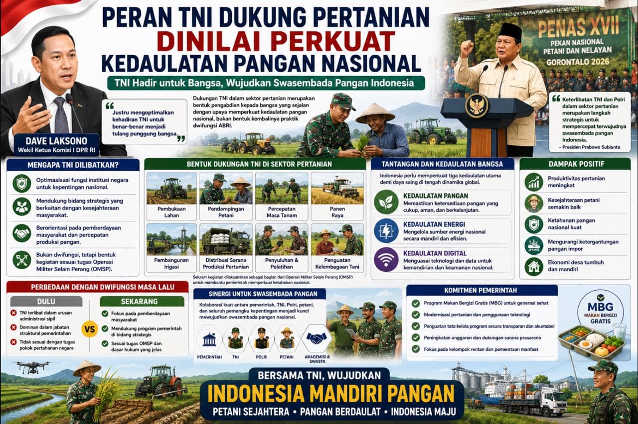 Peran TNI Dukung Pertanian Dinilai Perkuat Kedaulatan Pangan Nasional