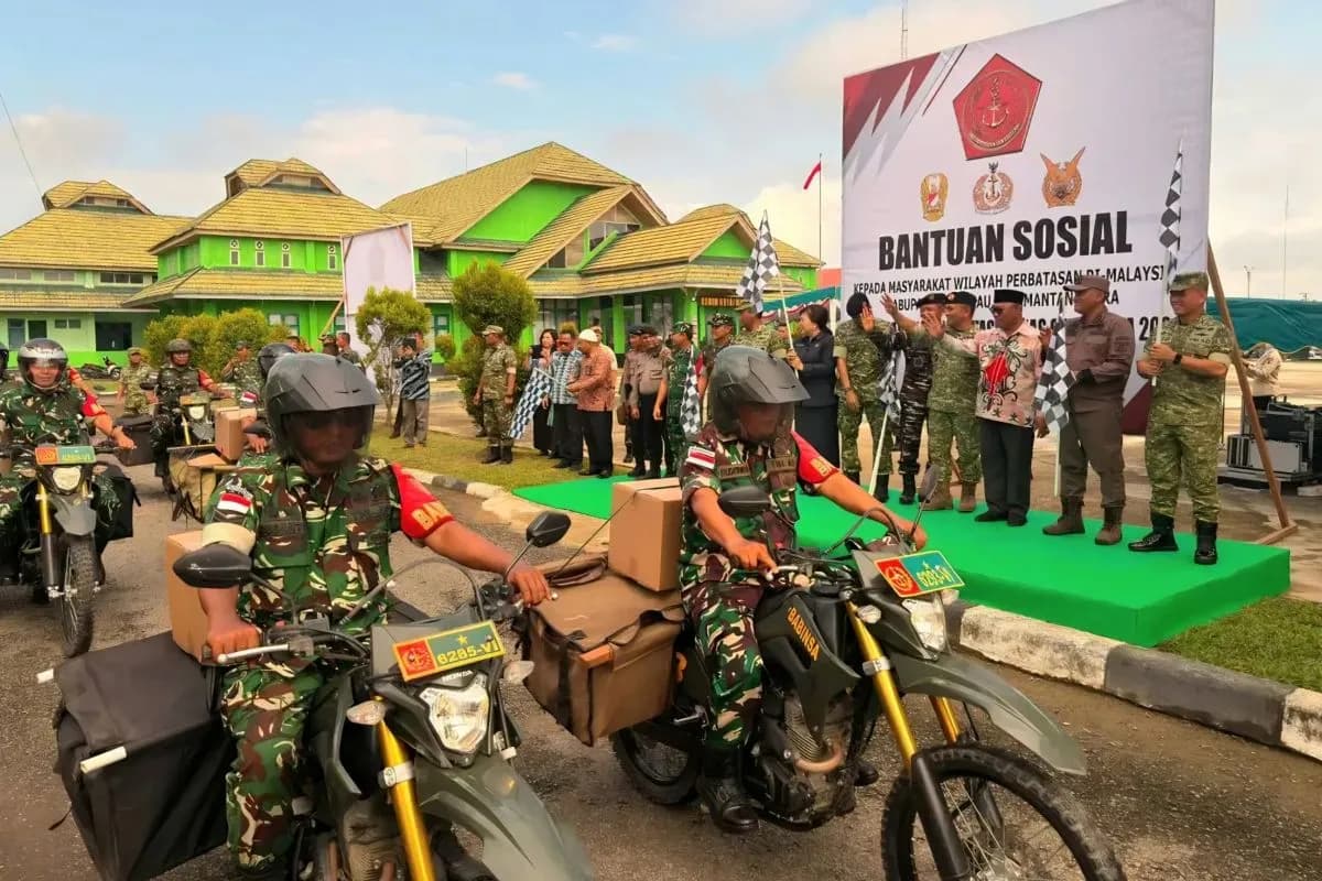 TNI Salurkan 1.800 Paket Bantuan Sosial untuk Masyarakat Perbatasan RI–Malaysia di Malinau